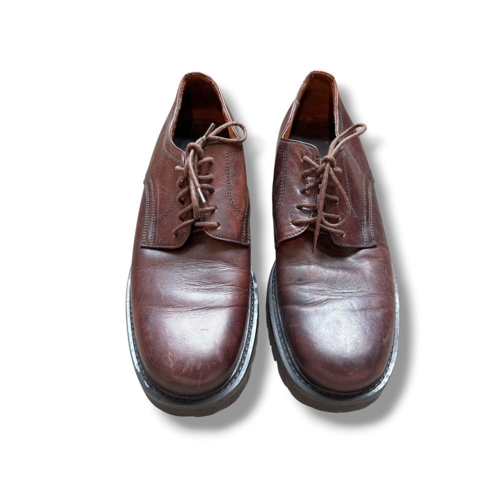 Banana Republic Derby Shoes Mens 8.5 Brown Leather Lug Sole Platform Oxfords